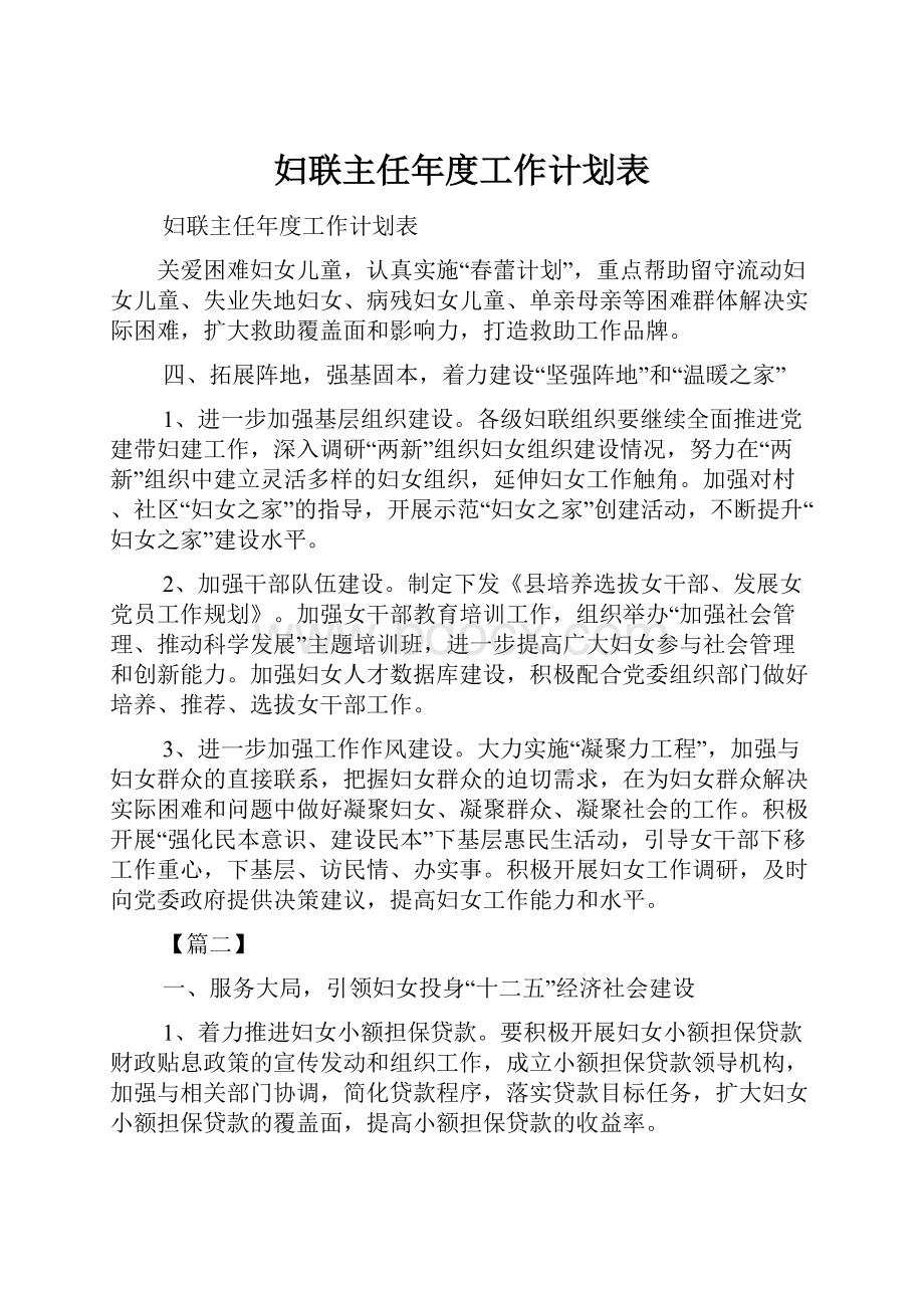 妇联主任年度工作计划表.docx