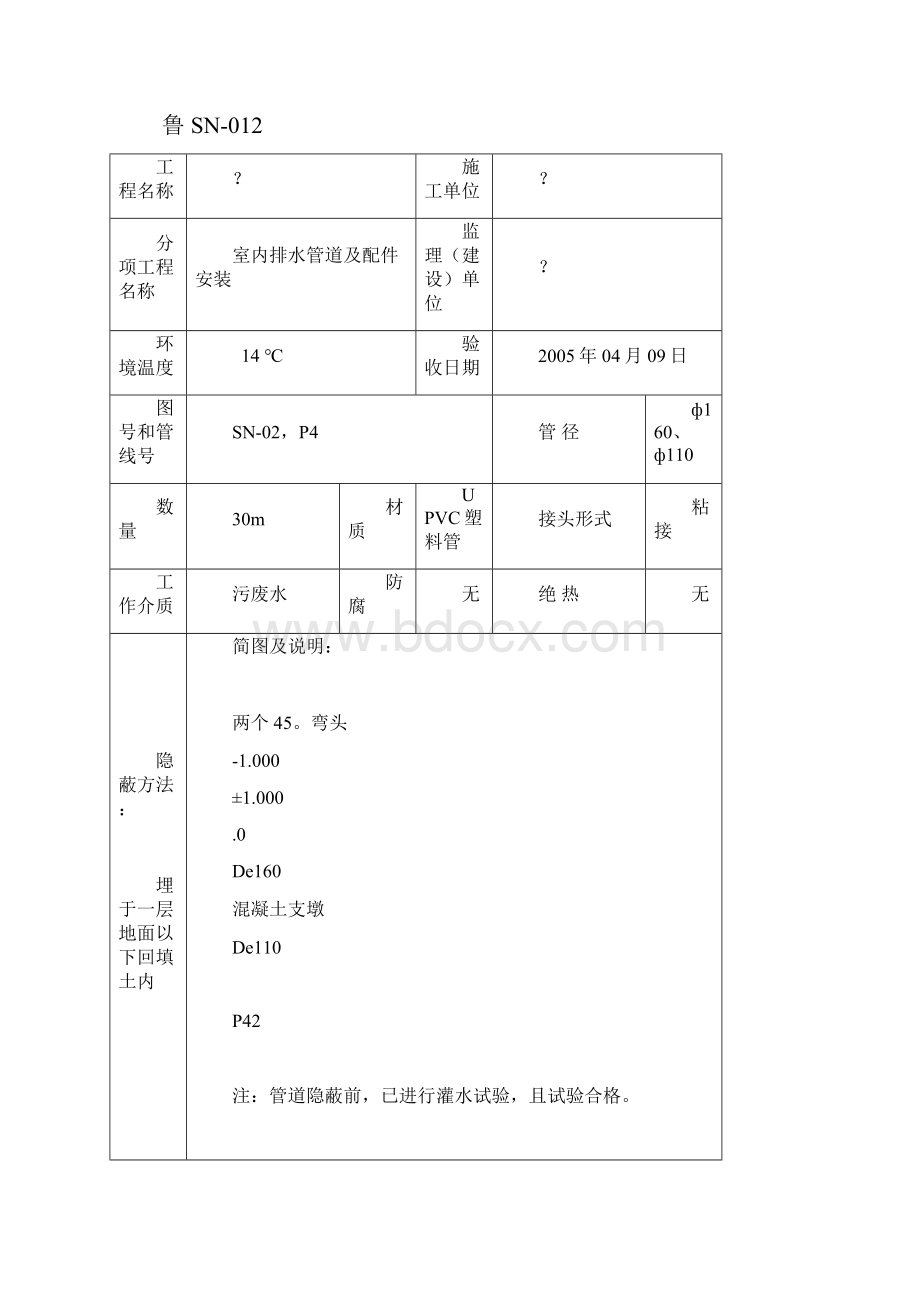 室内给水管道隐蔽工程验收记录表.docx_第3页