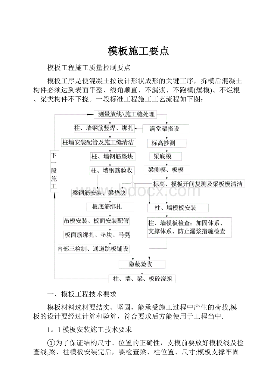 模板施工要点.docx