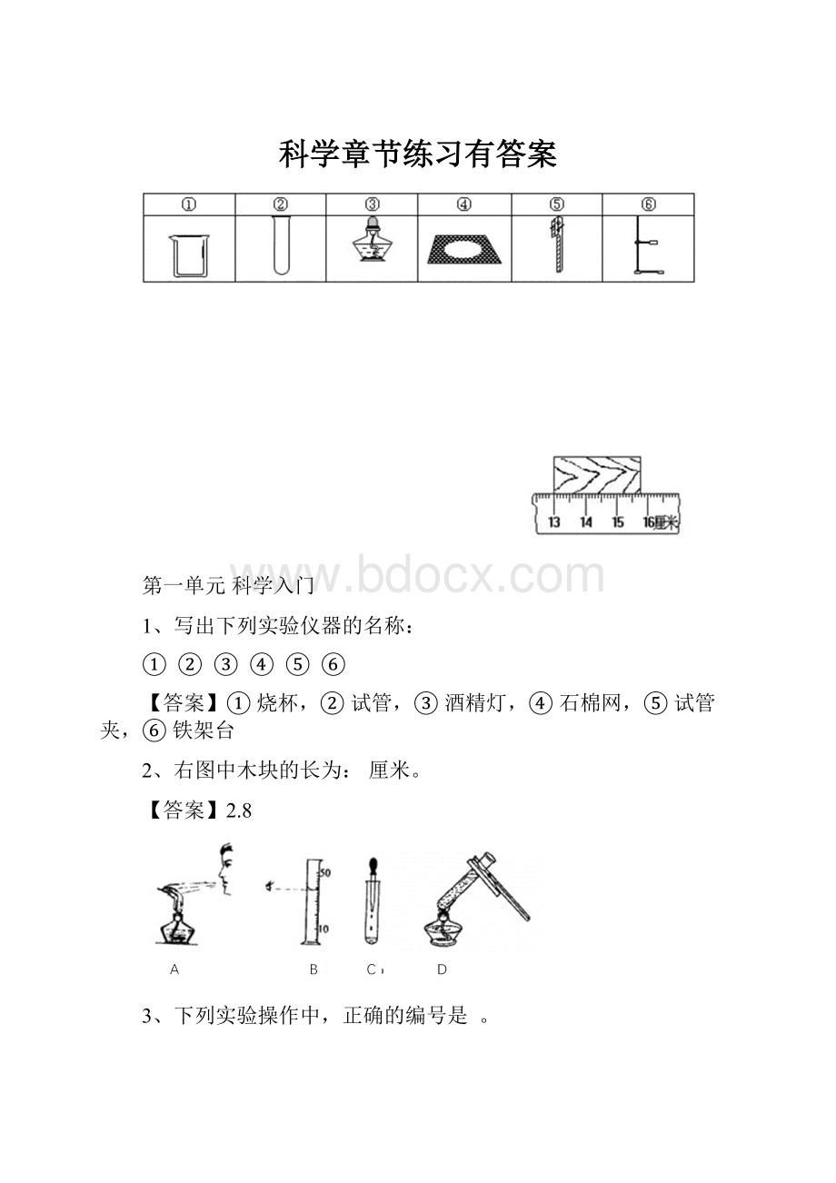 科学章节练习有答案.docx