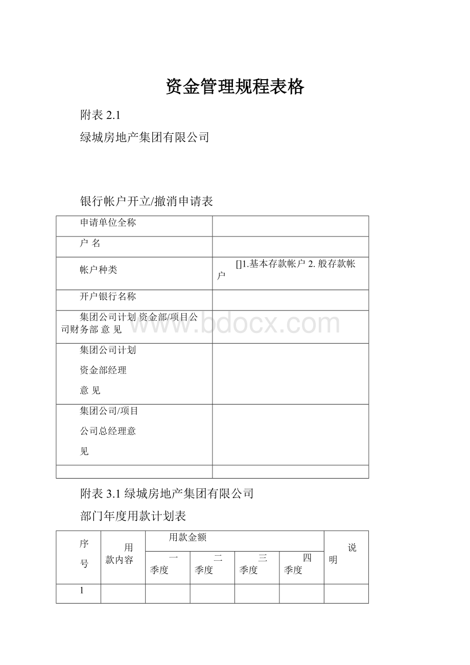 资金管理规程表格.docx