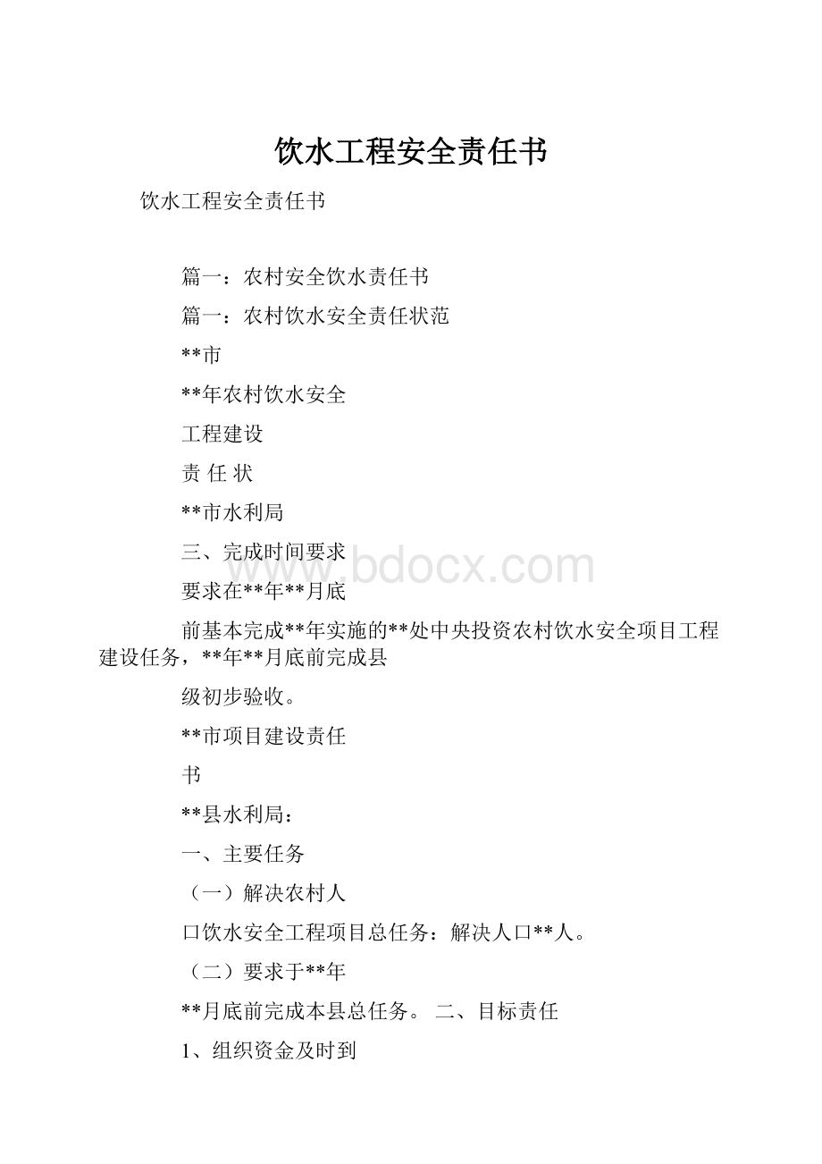 饮水工程安全责任书.docx