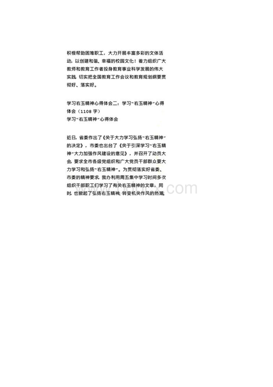 学习右玉精神心得体会精选4篇.docx_第2页