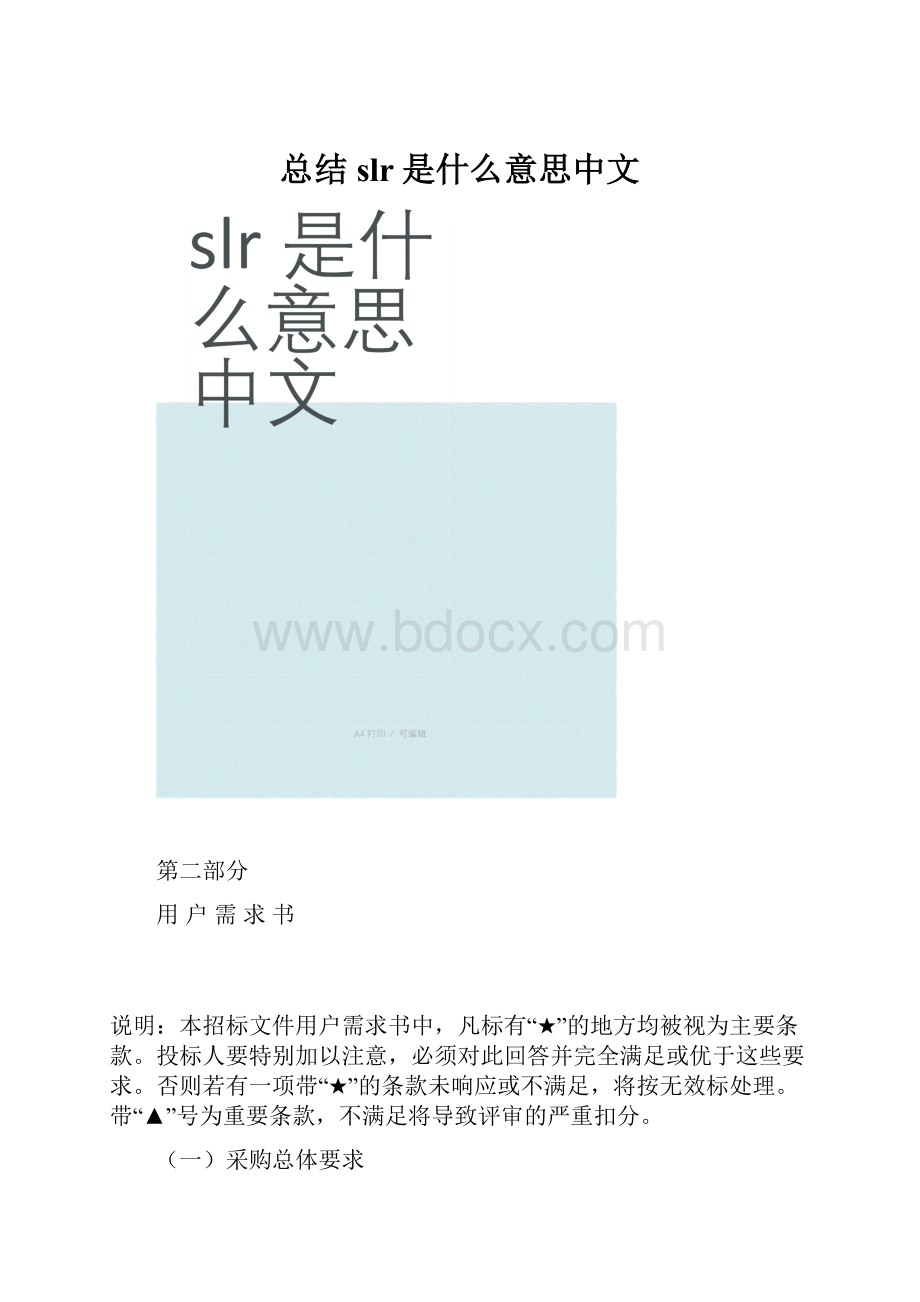 总结slr是什么意思中文.docx