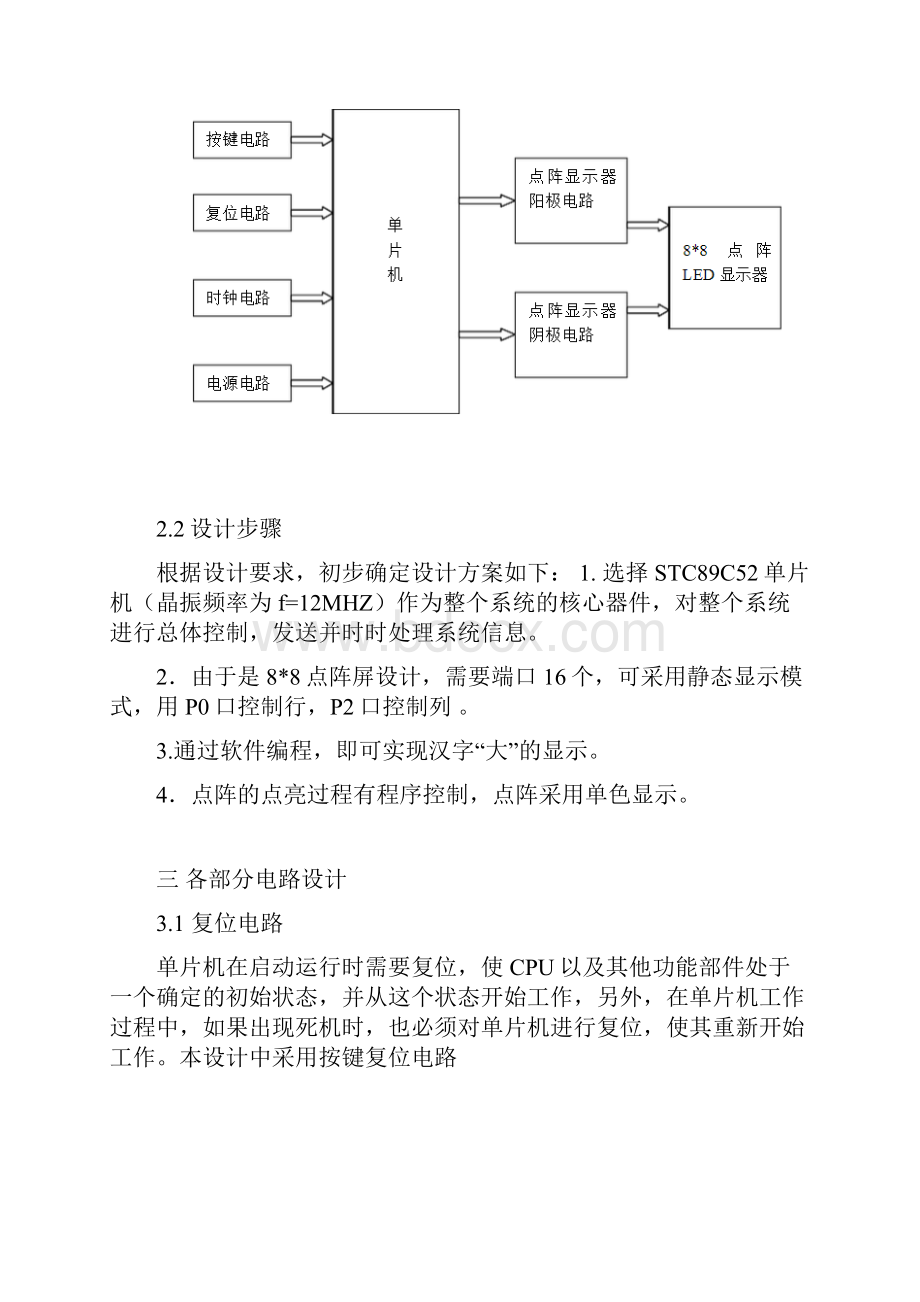 基于C51单片机的88 LED点阵屏汉字显示.docx_第3页