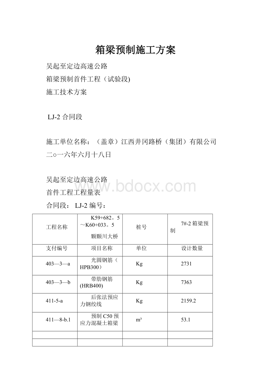 箱梁预制施工方案.docx