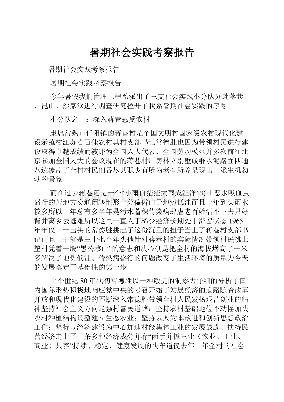 暑期社会实践考察报告.docx