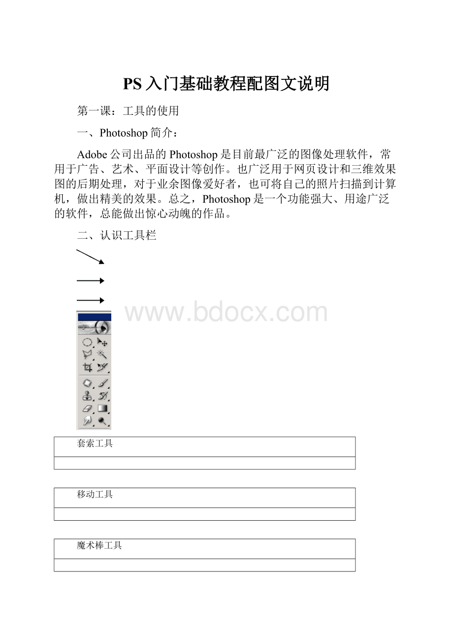 PS入门基础教程配图文说明.docx