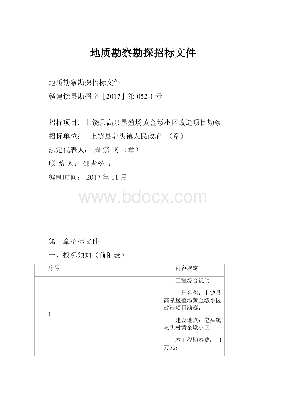 地质勘察勘探招标文件.docx