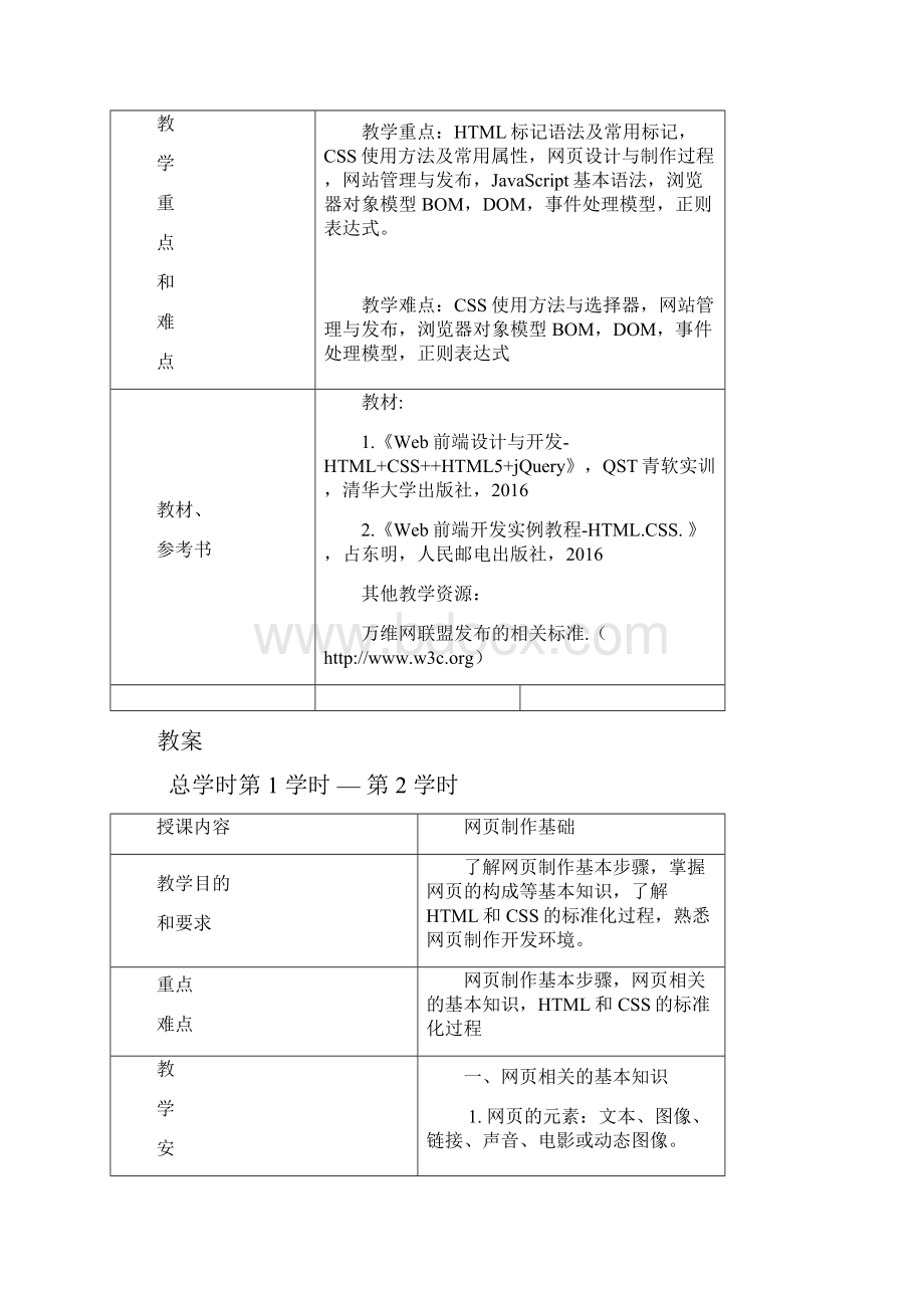 网页设计基础教案设计.docx_第2页