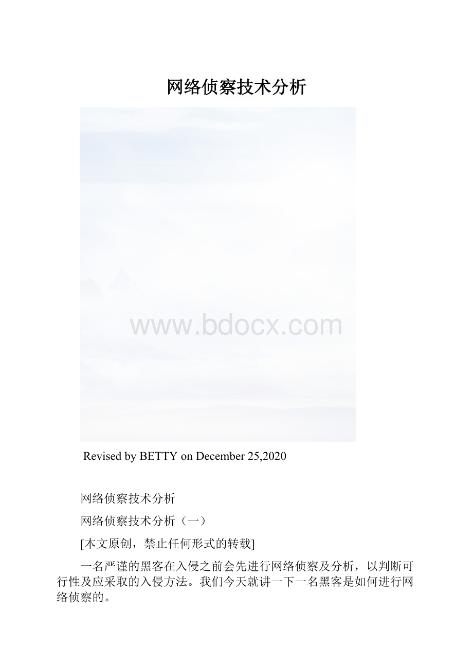 网络侦察技术分析.docx