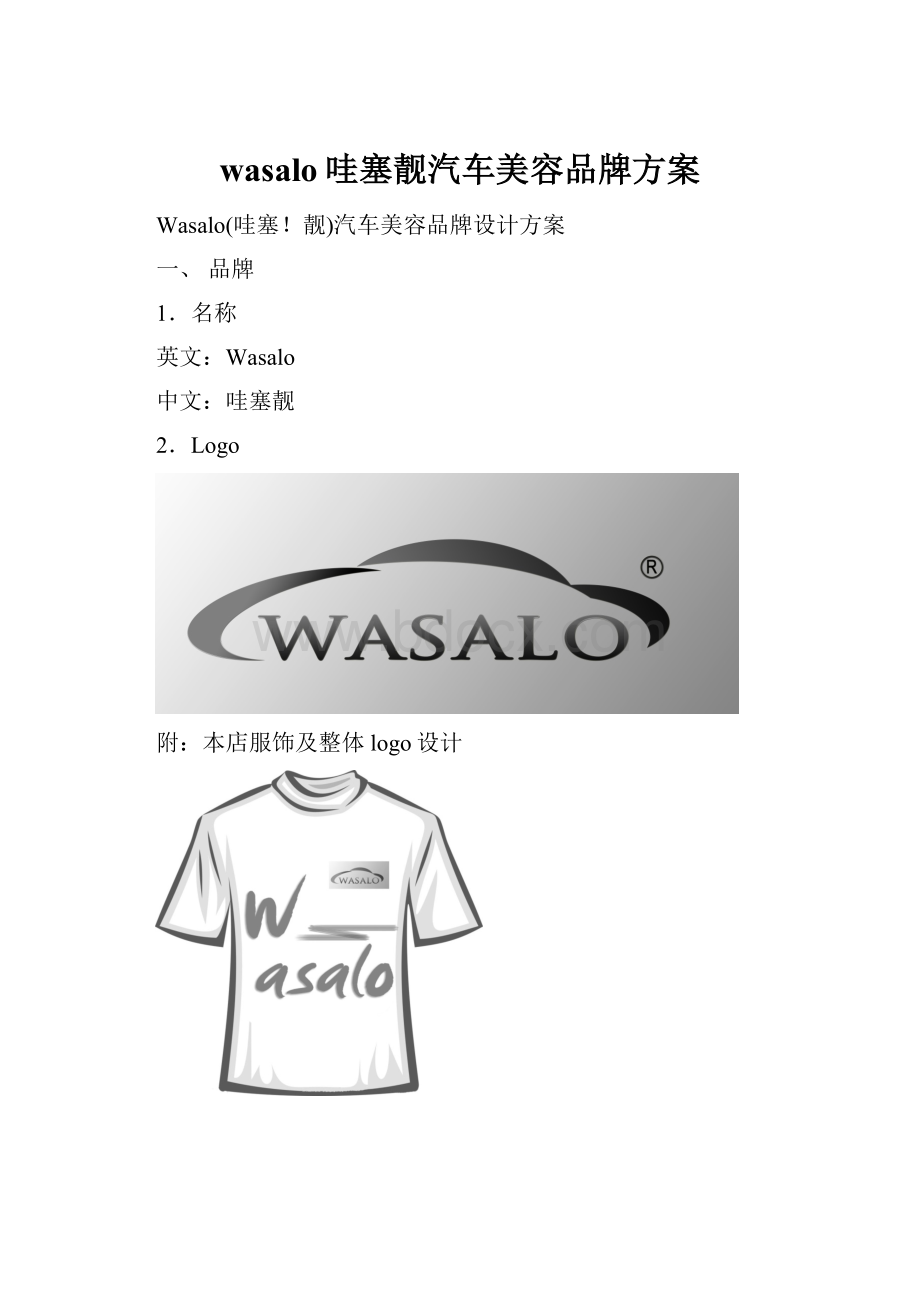 wasalo哇塞靓汽车美容品牌方案.docx