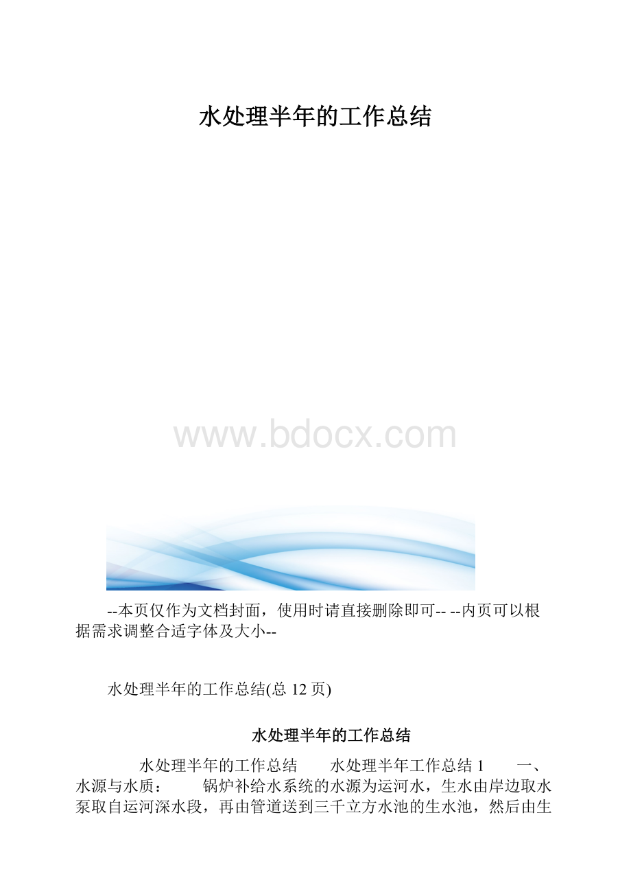 水处理半年的工作总结.docx_第1页