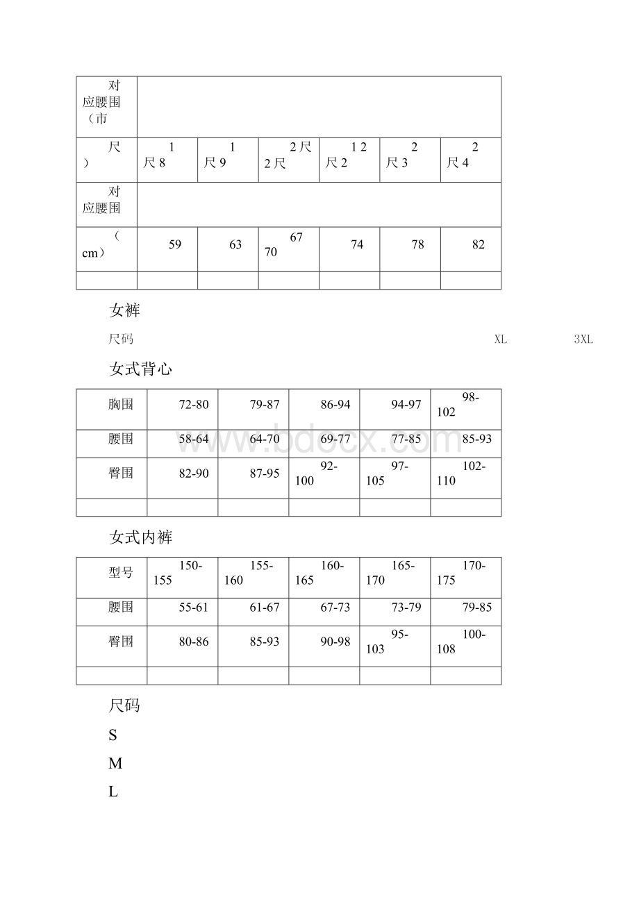 衣服尺寸对照表.docx_第2页