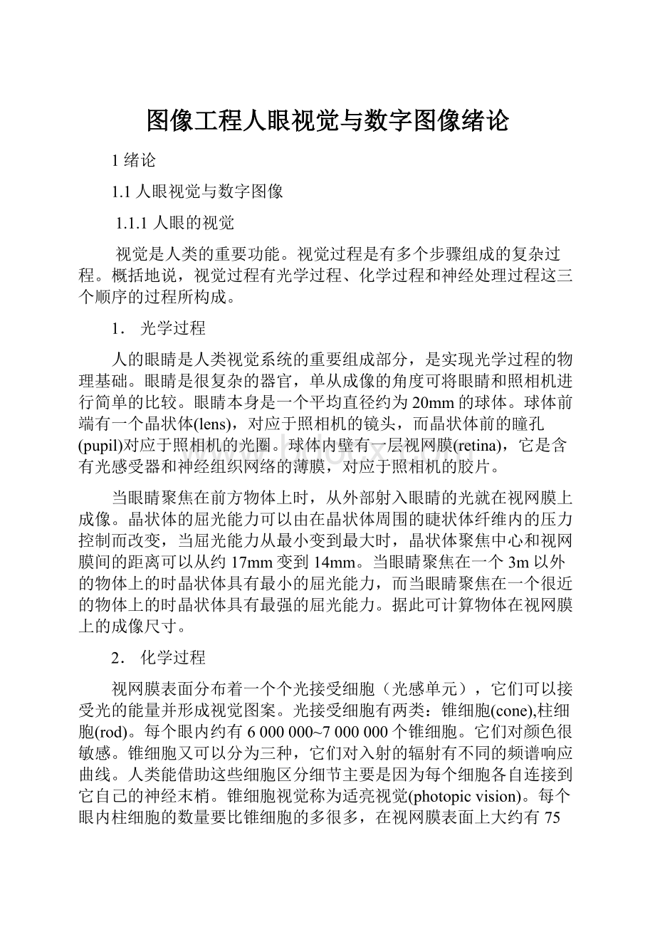 图像工程人眼视觉与数字图像绪论.docx_第1页