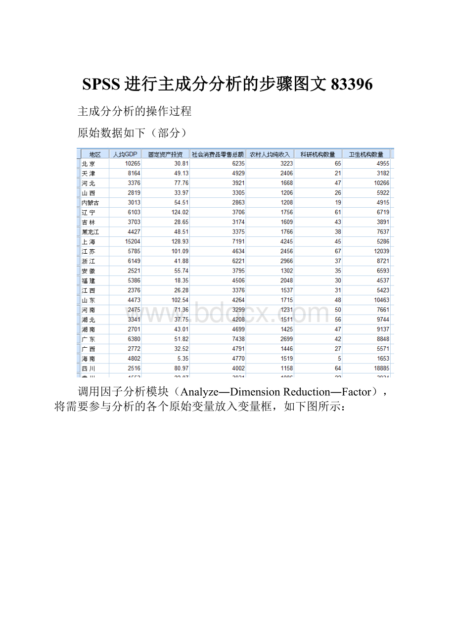 SPSS进行主成分分析的步骤图文83396.docx