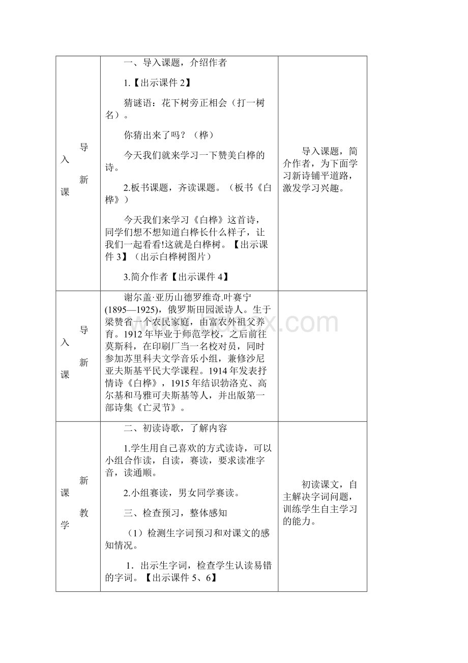 春统编版四年级语文下册第11课《白桦》精品教学设计.docx_第2页