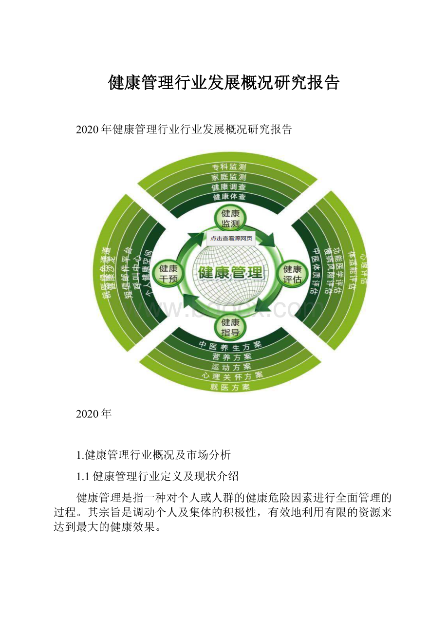 健康管理行业发展概况研究报告.docx