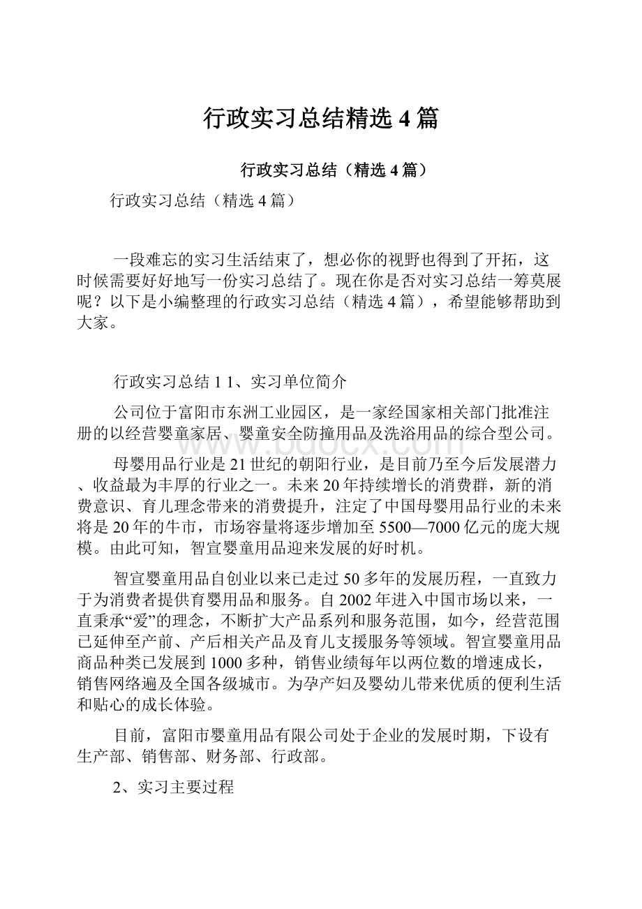 行政实习总结精选4篇.docx