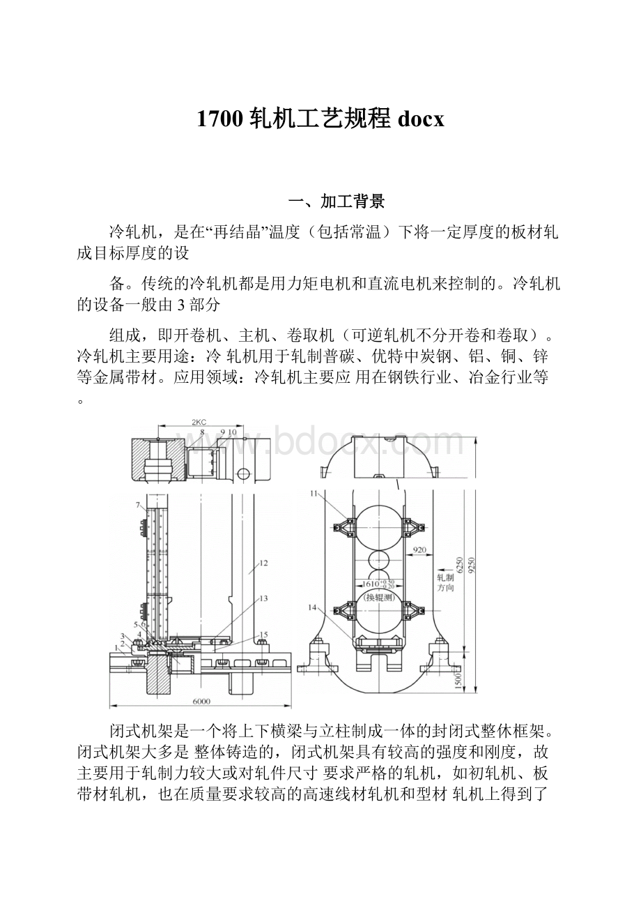 1700轧机工艺规程docx.docx