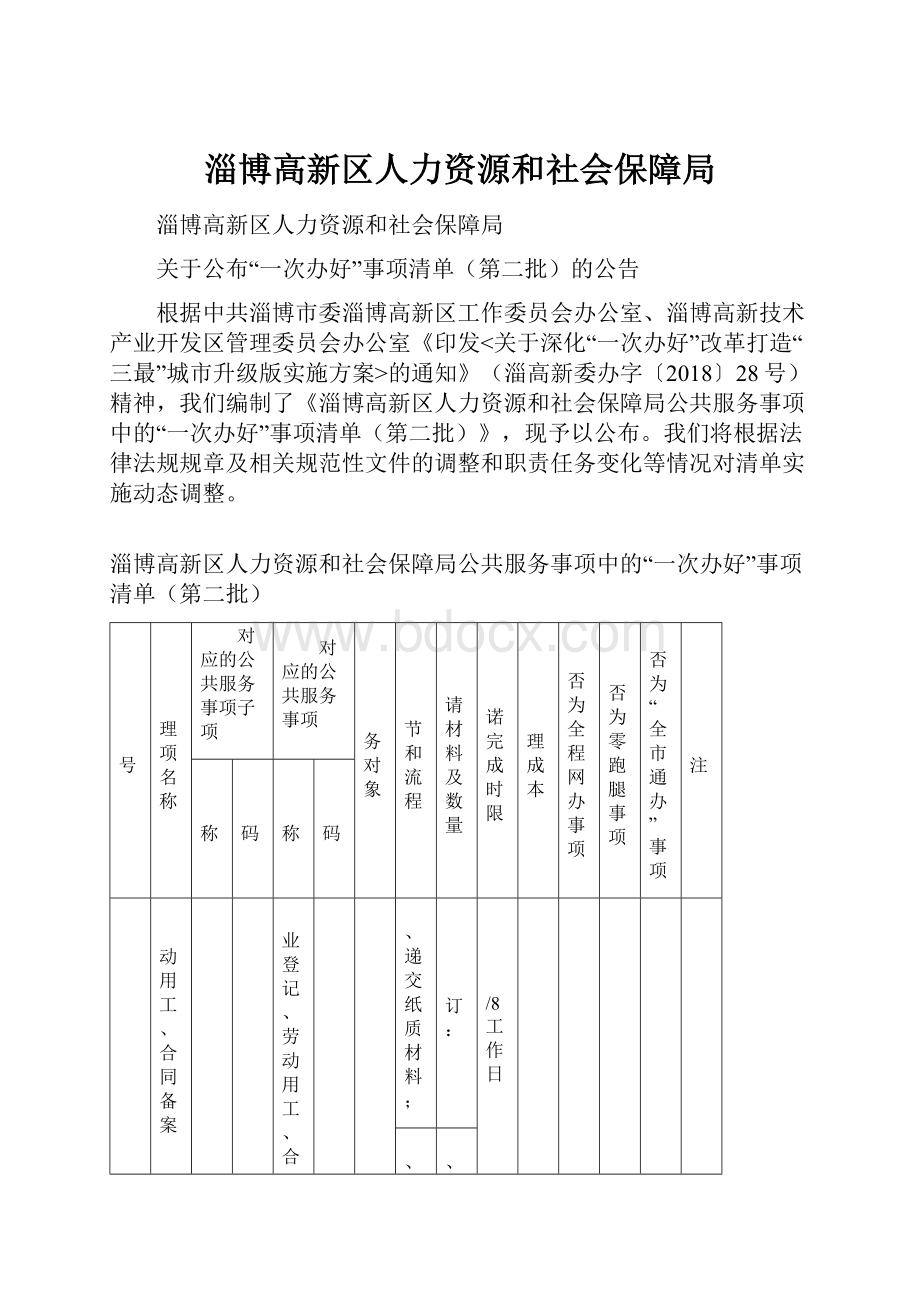 淄博高新区人力资源和社会保障局.docx