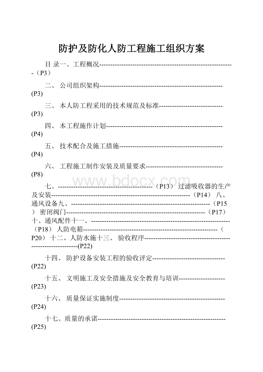 防护及防化人防工程施工组织方案.docx