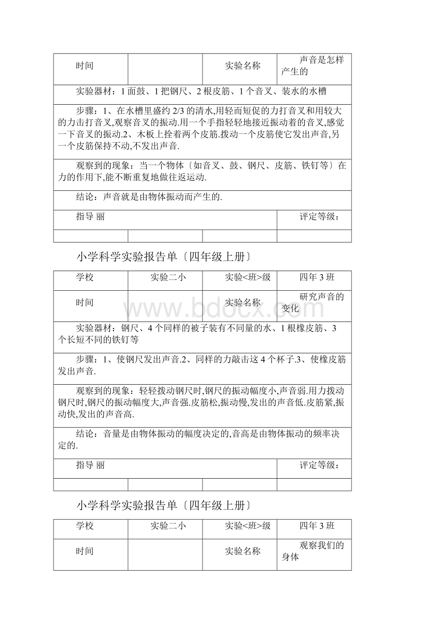 人教版小学四年科学实验报告单.docx_第2页