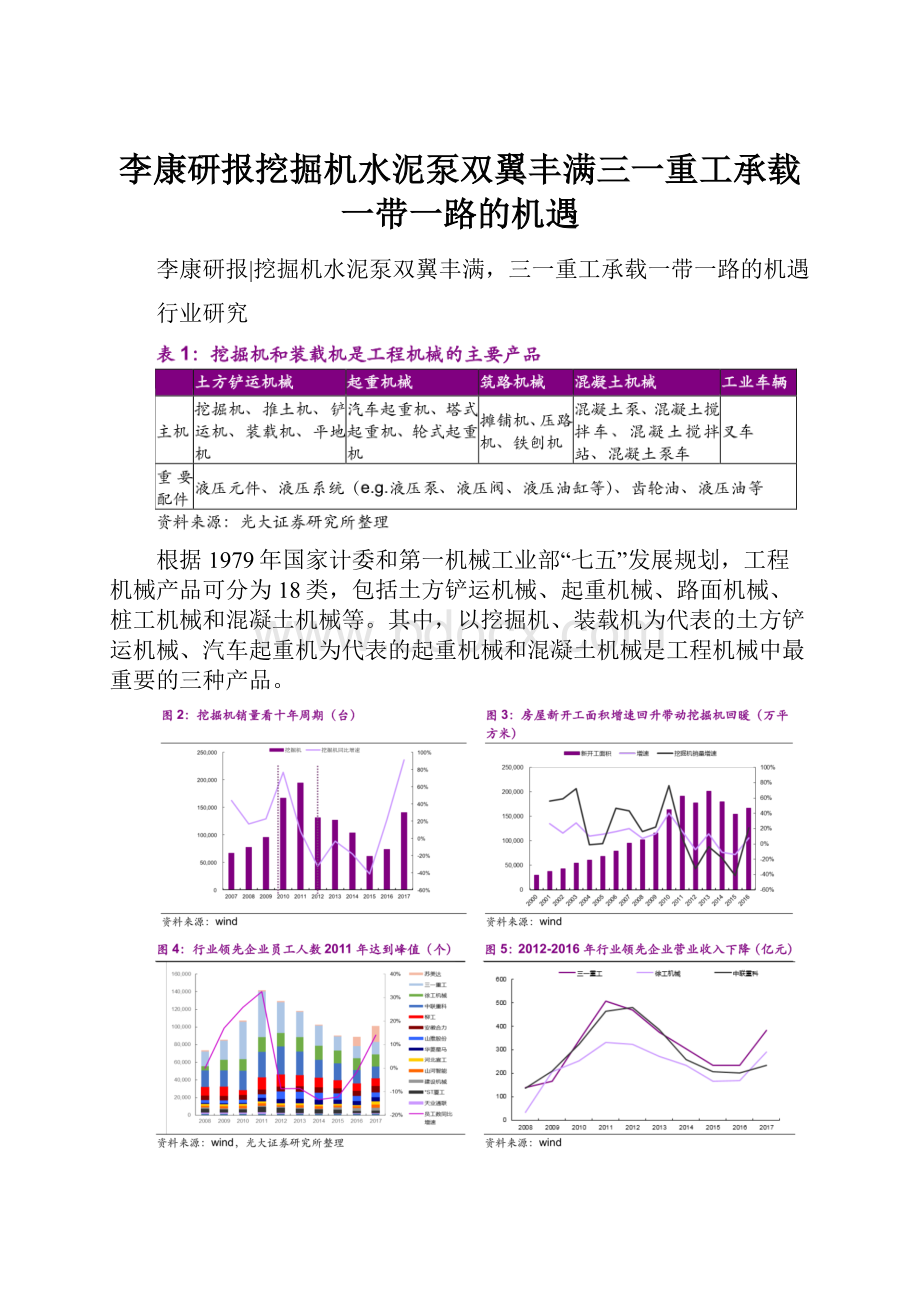 李康研报挖掘机水泥泵双翼丰满三一重工承载一带一路的机遇.docx_第1页