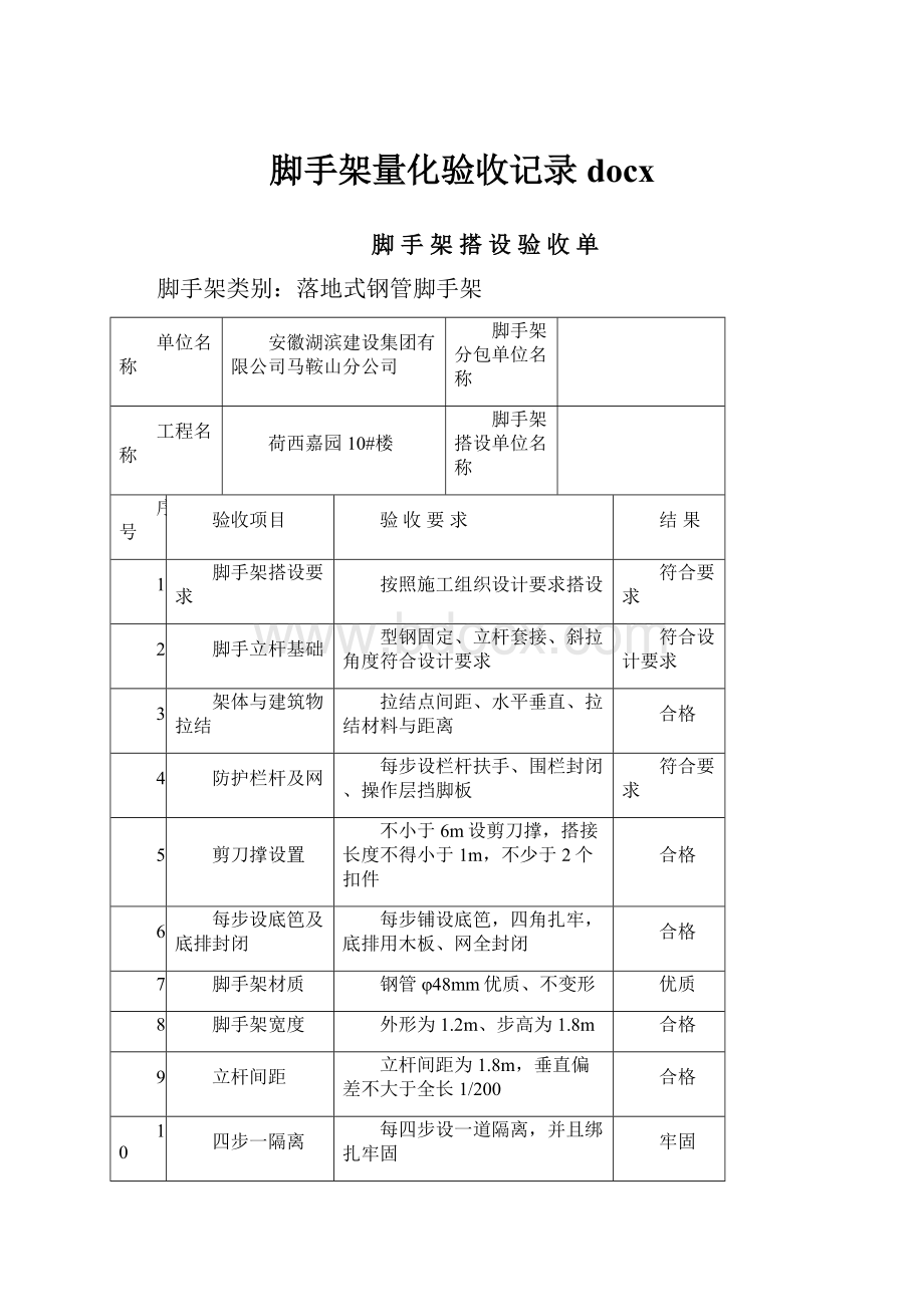 脚手架量化验收记录docx.docx