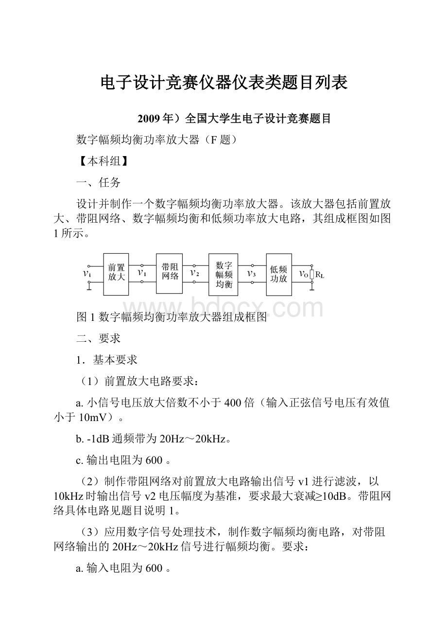 电子设计竞赛仪器仪表类题目列表.docx_第1页