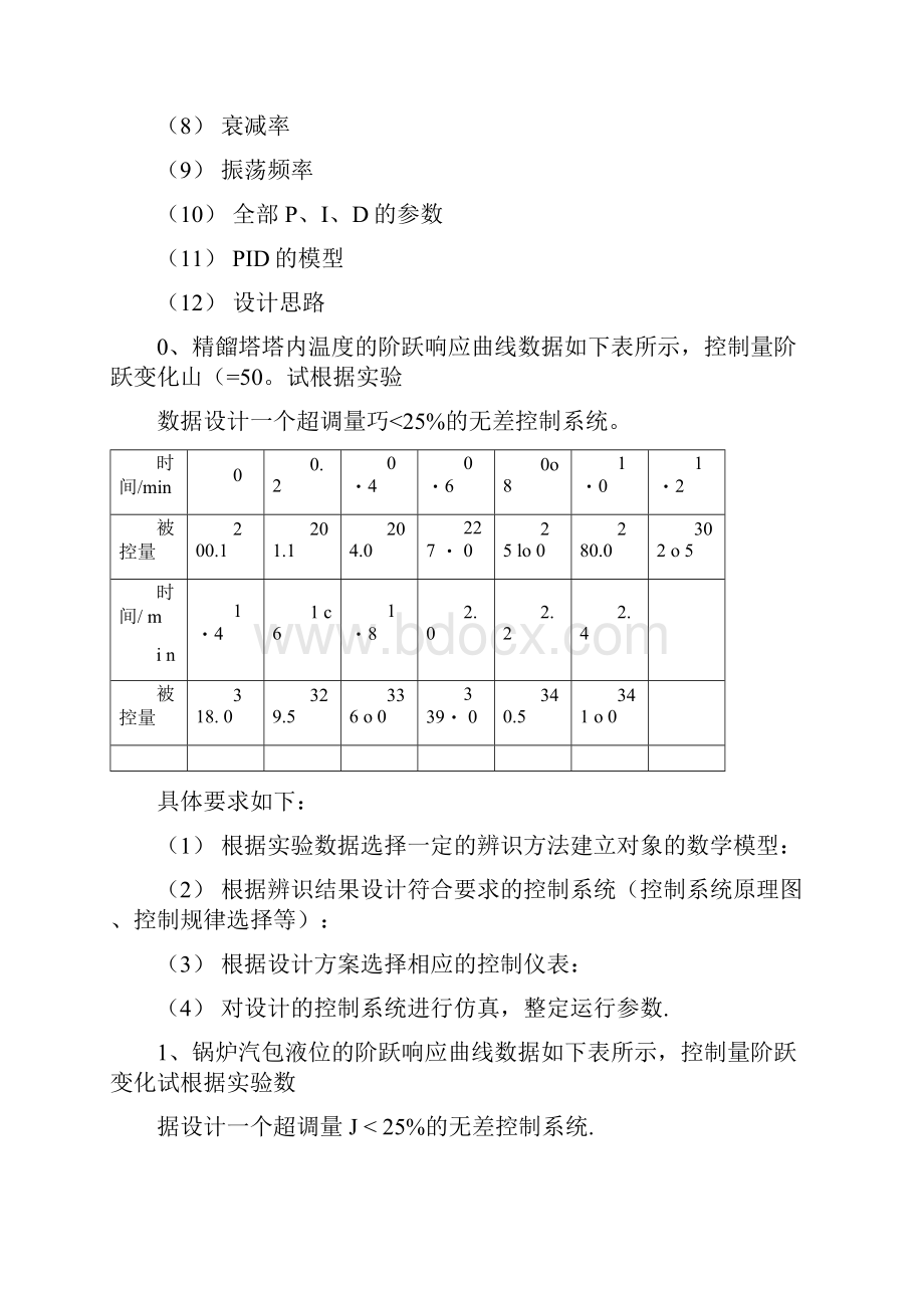 过程控制系统课程设计题目和要求自动化.docx_第2页