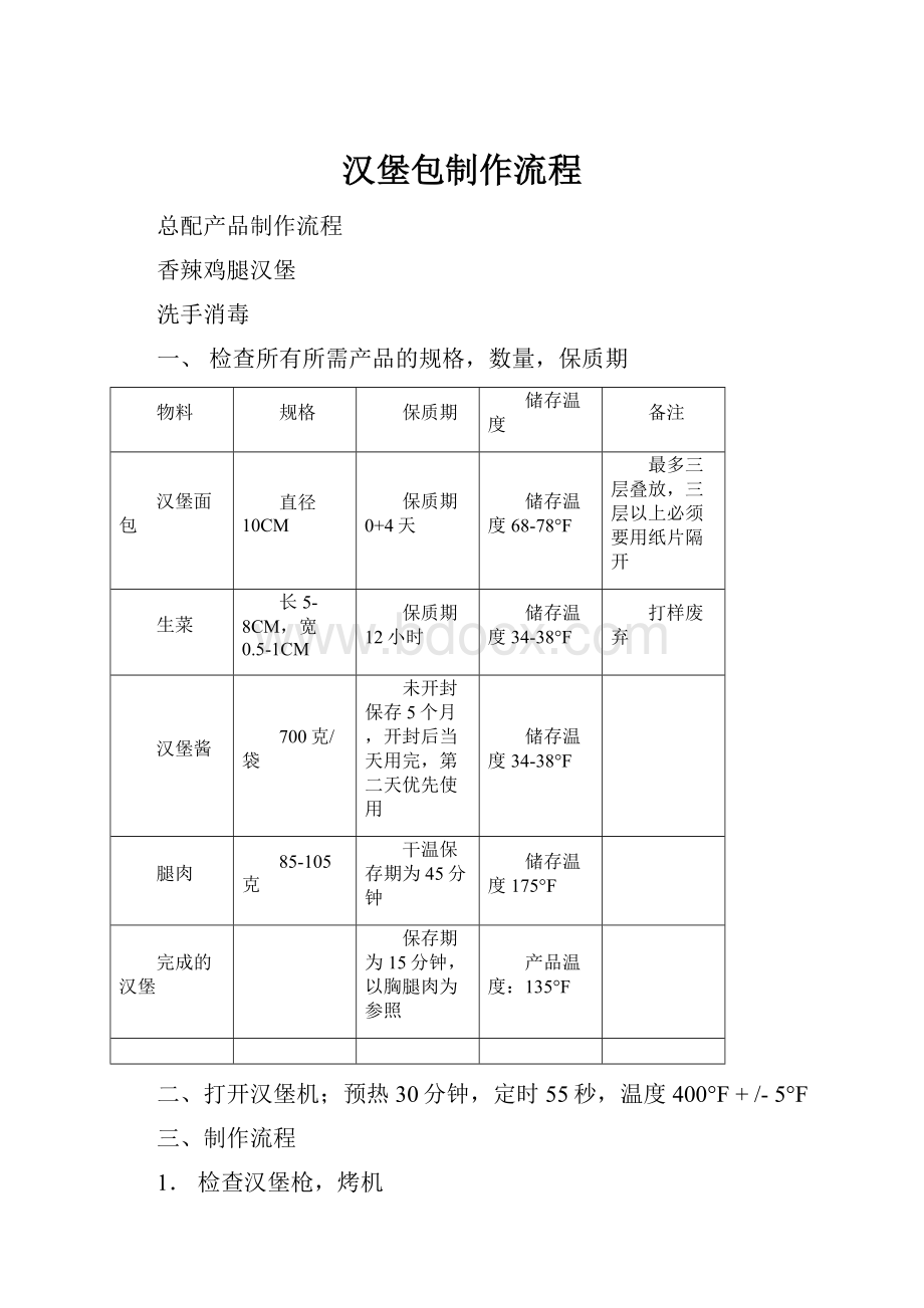 汉堡包制作流程.docx_第1页