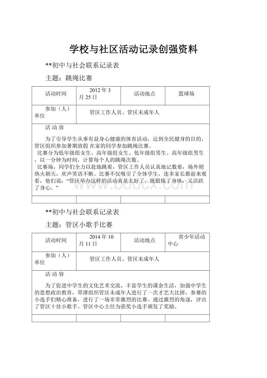 学校与社区活动记录创强资料.docx_第1页