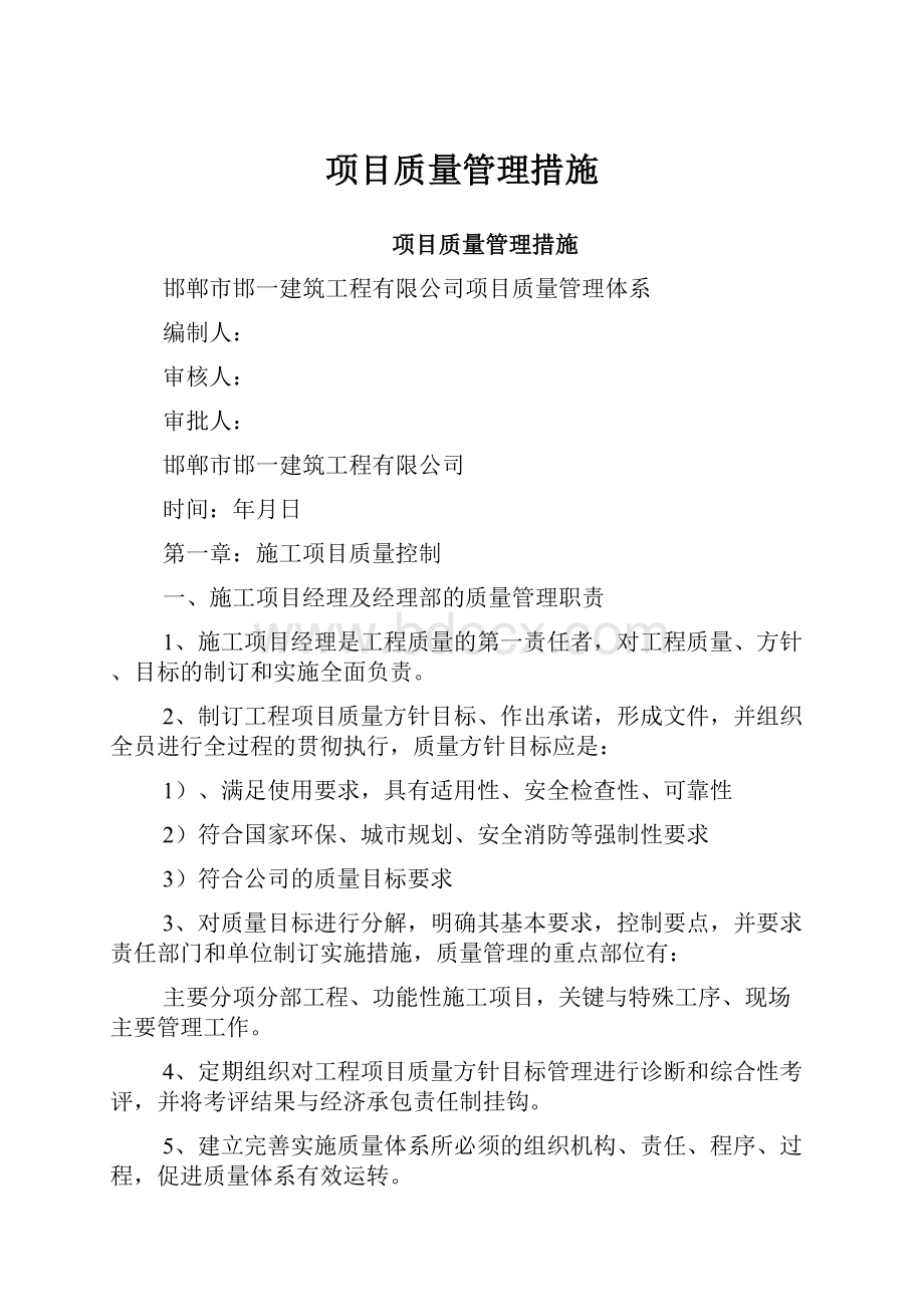 项目质量管理措施.docx