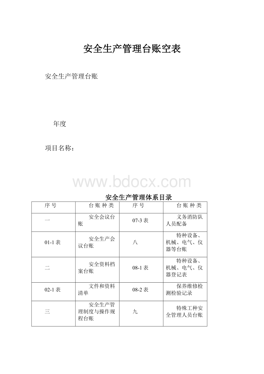 安全生产管理台账空表.docx_第1页