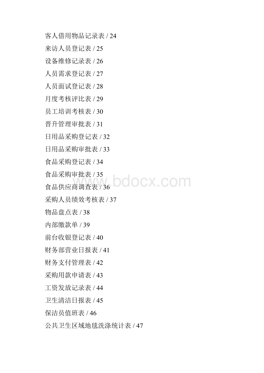 酒店表格表单大全.docx_第2页