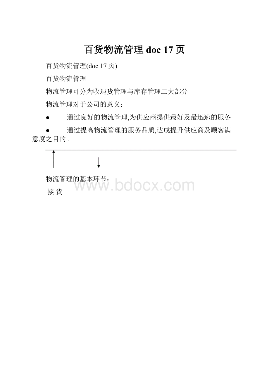 百货物流管理doc 17页.docx_第1页