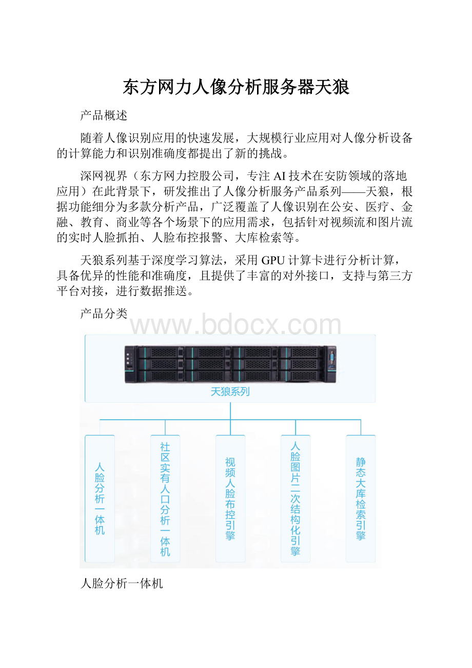 东方网力人像分析服务器天狼.docx