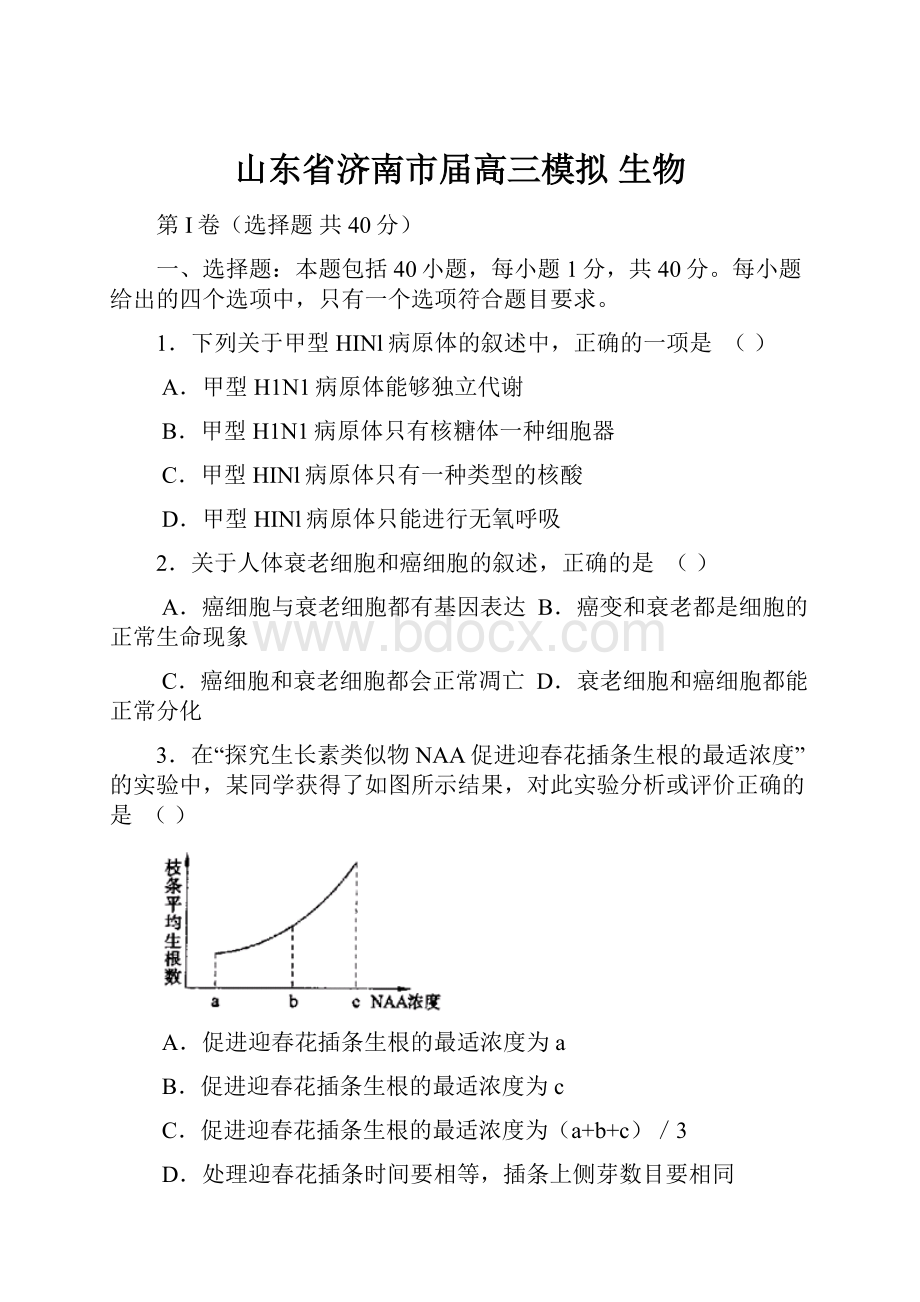 山东省济南市届高三模拟 生物.docx_第1页