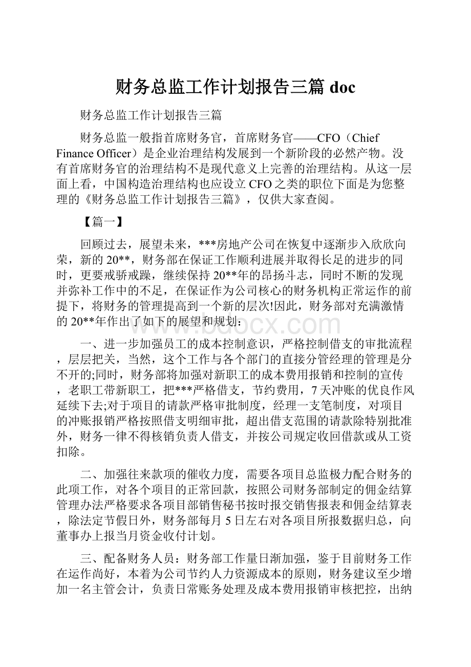 财务总监工作计划报告三篇doc.docx