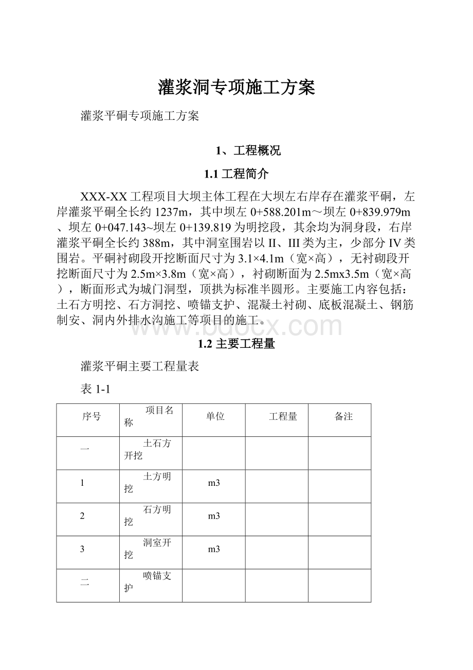 灌浆洞专项施工方案.docx