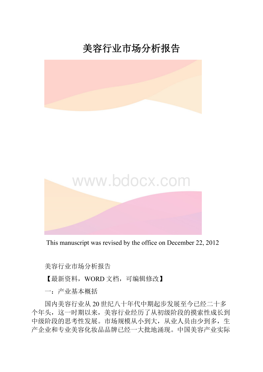 美容行业市场分析报告.docx