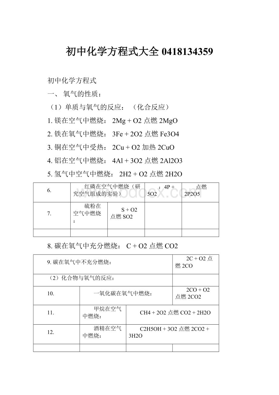 初中化学方程式大全0418134359.docx_第1页