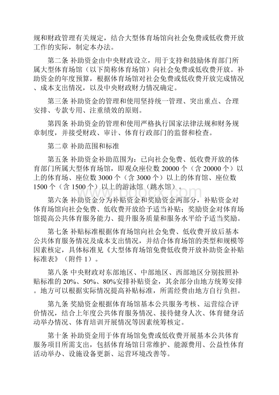 大型体育场馆低收费开放补助资金管理规定.docx_第2页