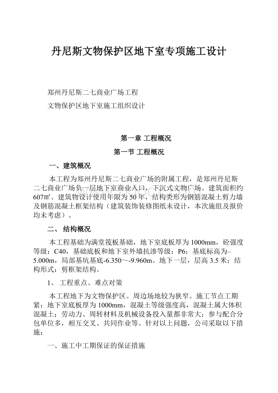 丹尼斯文物保护区地下室专项施工设计.docx