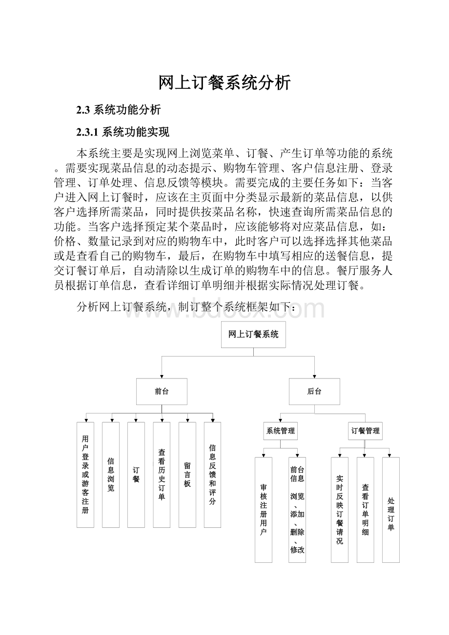 网上订餐系统分析.docx