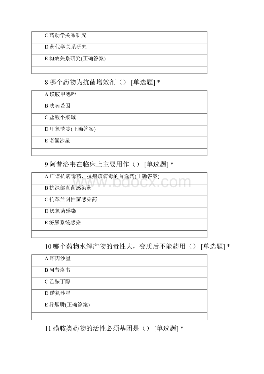 怀化学院制药工程专业学年第一学期药物化学.docx_第3页