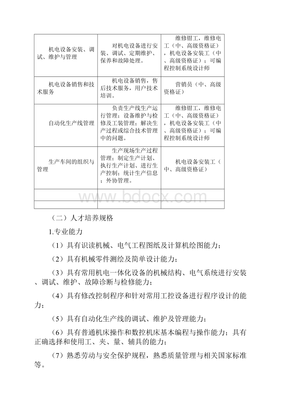 机电一体化人才培养方案.docx_第2页