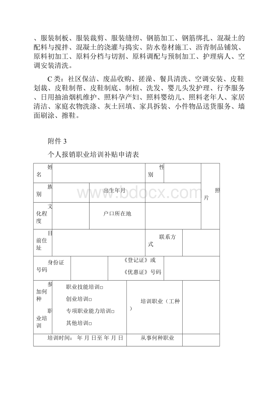 职业培训工种补贴范围及分类.docx_第3页