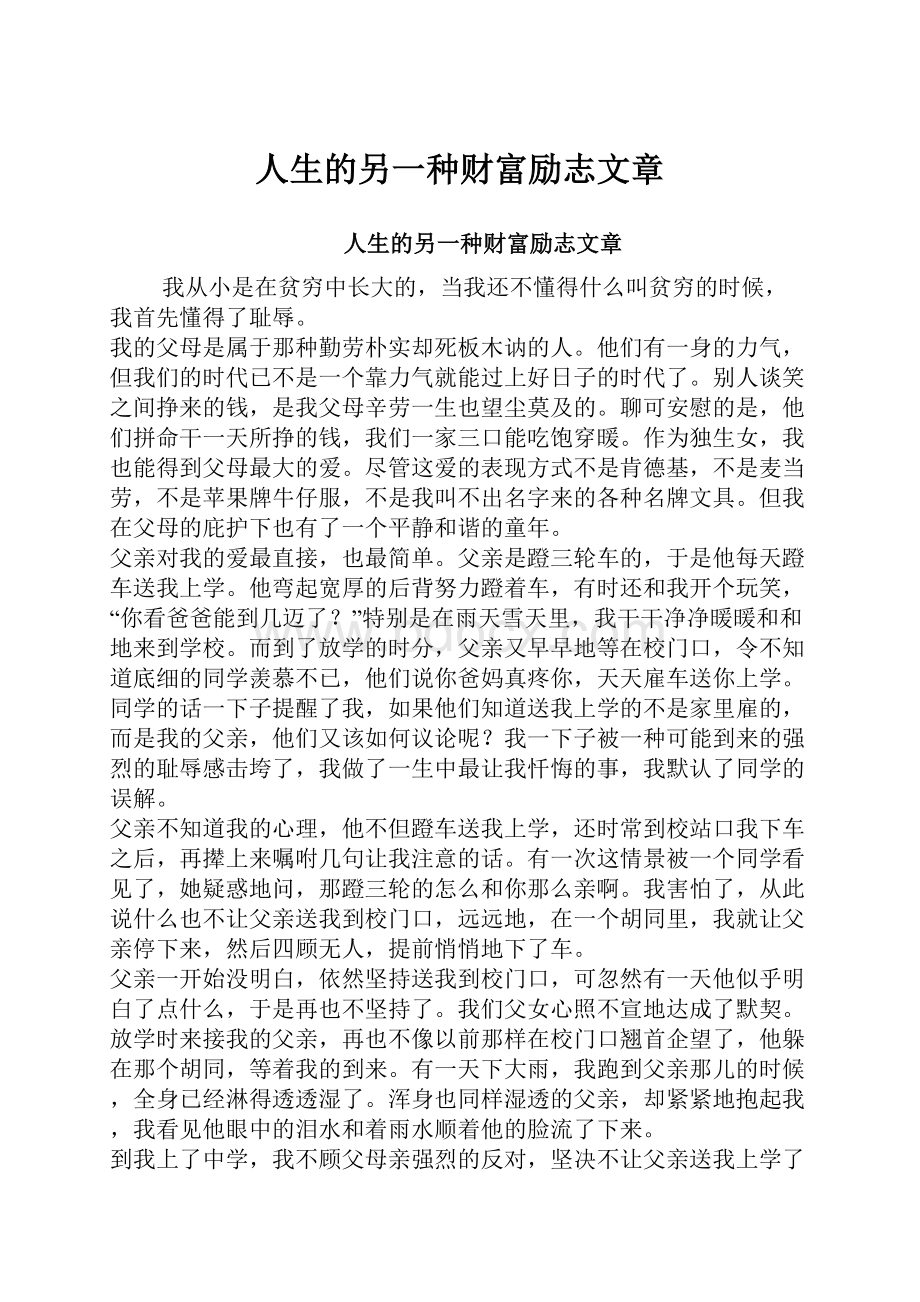 人生的另一种财富励志文章.docx